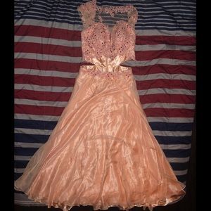 peach formal dress
